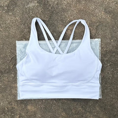 Women Fitness Bra Tights Yoga Vest High Strength Shockproof Gym Sports Top