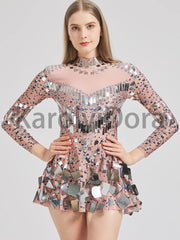Formal attire Dresses: Party Evening Dress Women Long Sleeve Stretch Mini Dress