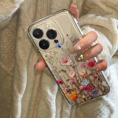 Transparent Flower Floral Phone Case For iPhone 16 15 13 14 12 11 Pro Max 15 16 Plus XR Max 12 13 Mini Clear Soft Funda Cover