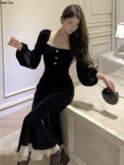 Evening Dresses: Fashion Lantern Sleeve Mermaid Party Dresses Women