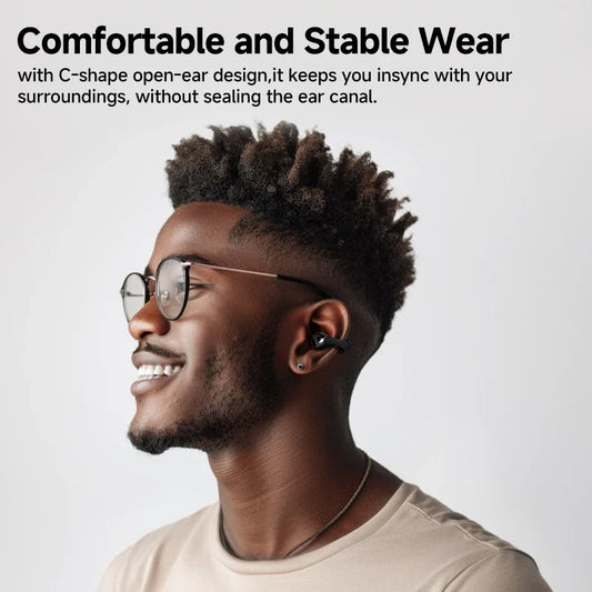 QCY Crossky C30 Open Ear Wireless Earphones Bluetooth 5.4 Spatial Audio Stable Fit OWS Earbuds 4 Mic ENC Multi-Point Connection
