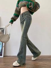 Flare Jeans Women Skinny High Waist Aesthetic Y2k Clothes Denim Trousers