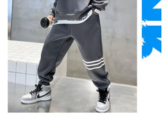 Autumn Children Boy Clothes Set Stripe Sweatshirts and Pants 2PCS Suit Teenage Girls Pullover Top Bottom Outfits Tracksuits