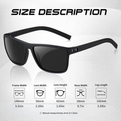 Square Polarized Sunglasses for Men Outdoor Fishing Sun Glasses
