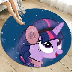 My Little Pony Printed Round Carpet for Living Room Rugs Camping Picnic Mats Flannel