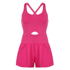 Women's Fashion Slim One-piece Yoga Shorts Sports Fitness Comfortable