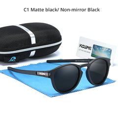 Sunglasses Men Flexible TR90 Frame Keyhole Bridge Mirror Coating
