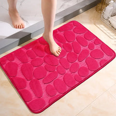 1pc Large kitchen Mat Bathroom Floor Mat Cobblestone Embossed Soft Absorbent