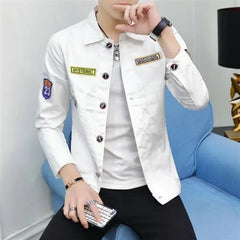 Denim Jackets Man Casual Slim Short Punk Red Jeans Coat for Men Rock