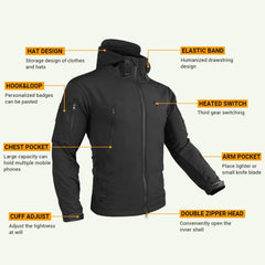 Winter Heated Jacket 7 Zone USB Electric Heating Jacket Washed Warm Jacket Man