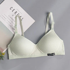 Women Underwear Cotton Bra Seamless Gathered Push Up Comfortable Soft