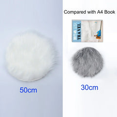 30cm Soft Faux Fur Rug Sofa Chair Desk Pad Household Bedroom Warm Mat Round