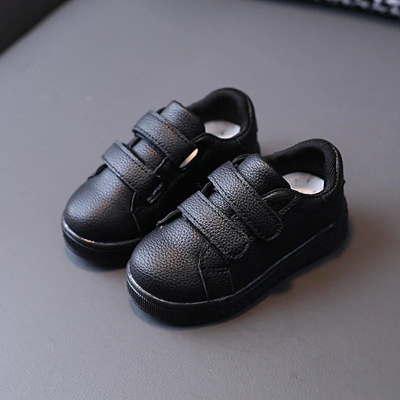 Children's Shoes Boys Skate Shoes Autumn Fashion Black Leather Sneakers Kids