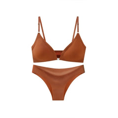 Ice Silk Seamless Bra and panty set, Beautiful Back Push-up Bra