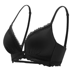 Fashionable Comfortable Women Front Button Solid Color Underwear No Steel Ring