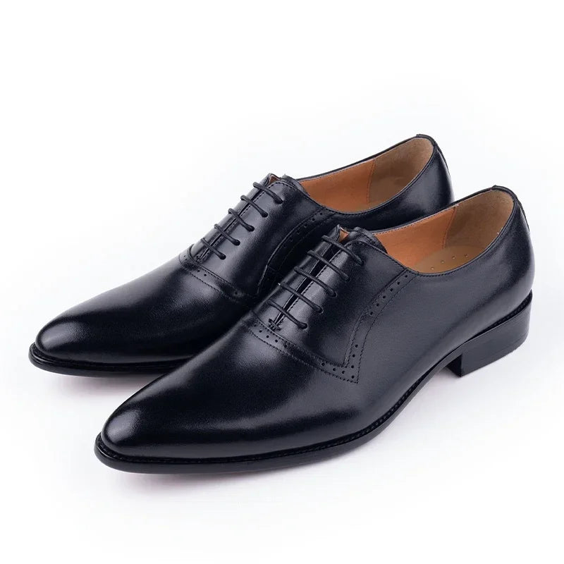 Fashion Oxford Brogue Formal Dress Leather Shoes Men Shoes Handmade