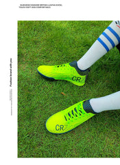 Men Soccer Shoes Turf Indoor Long Spikes High Ankle Football Field Boots