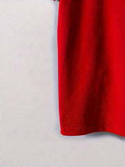 Two-Piece Boy Fashion Short Sleeve Suit, Red Car Print Top With Black Car Print Pants, Casual Trend