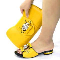 Matching Shoes and Bags: Italian Design Fashion African Women's Low Heel