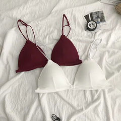 French Style Women Bra Thin Belt Bralette Girls Triangle Cup Underwear Bras