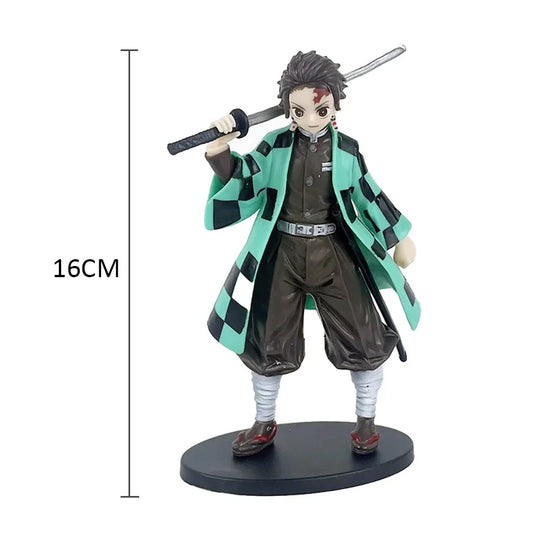 16cm Anime Demon Slayer Kimetsu no Yaiba Figure Kamado Tanjirou Action Figure Agatsuma Zenitsu Nezuko Warrior PVC Doll Model Toy