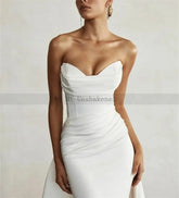 White Bridesmaid Dresses: Wedding Dresses Mermaid Strapless Bride Dress Long Train