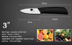 Ceramic Knives Set for Kitchen Paring Utility Slicing Fruit Vegetable Cutter 3 4 5 inch