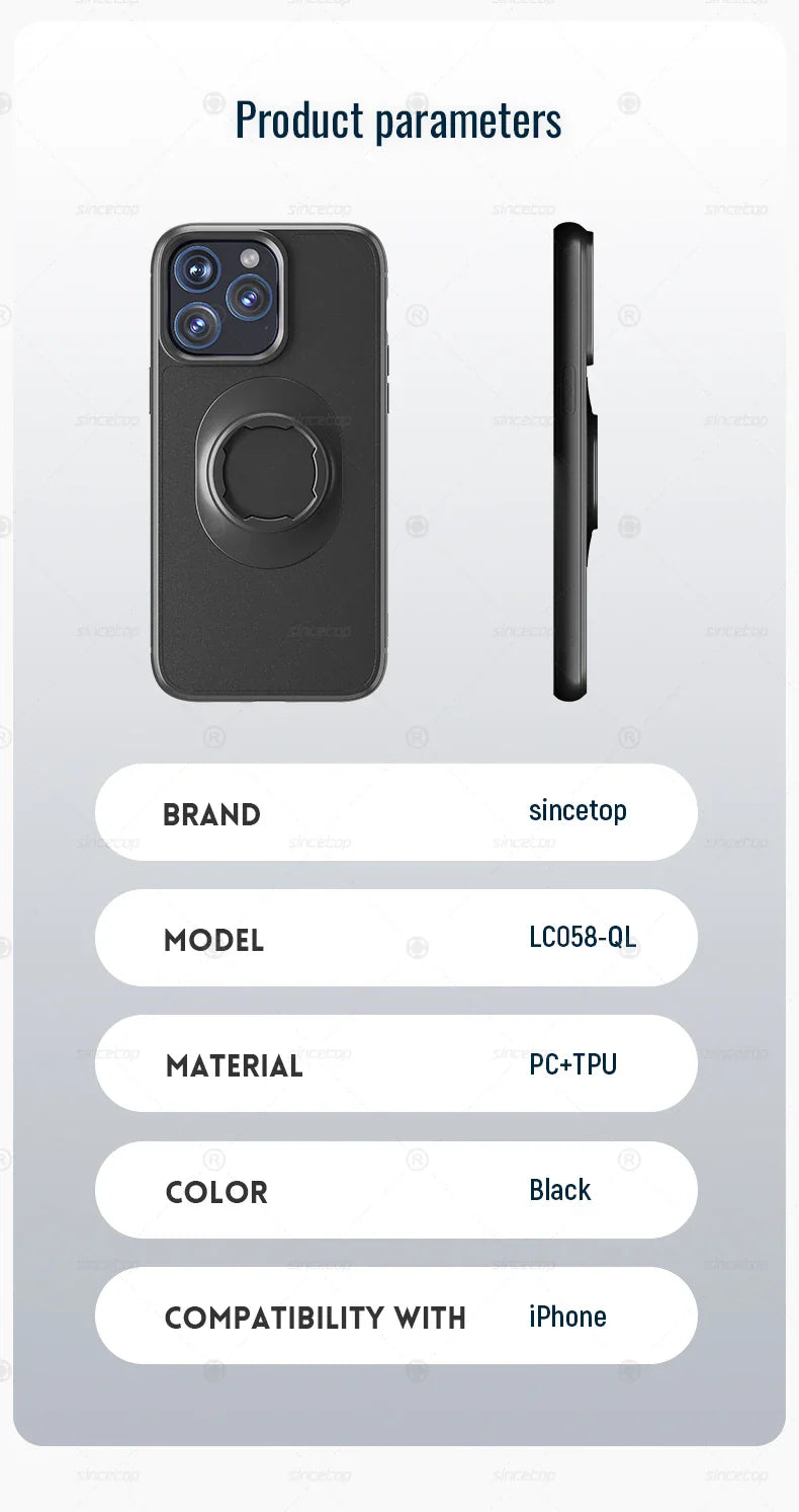 Quad-style Moto/Bike/Motorcycle/Bicycle Case for iPhone 17/16/15/14/13/12/11 Pro/Max fit Phone Holder Mount with Lock-in Design