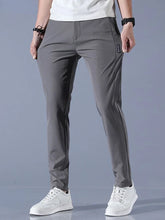 Pants Men 2024 Summer Ice Silk Casual Pants Men Straight Loose Elastic