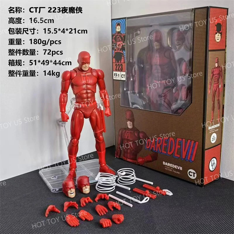 100% Original Ct Toys Daredevil Mafex 223 Comic Version Figure SHF Anime Action Figurine Statue Model Custom Gifts Kids Toys