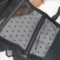 French Lace Embroidery Long Push Up Bra Set Women Underwear Fish Bone