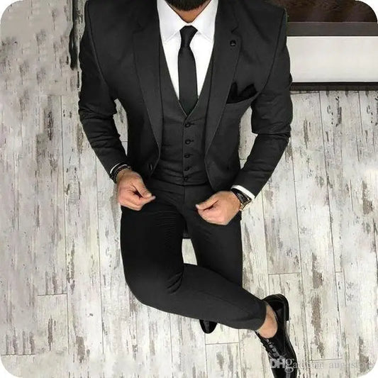Olive Green Men Suits for Groom 3 Piece Classic Wedding Tuxedo