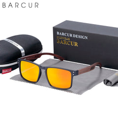 Sunglasses for Men Brand Designer Natural Walnut Wood Sun Glasses