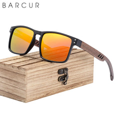Sunglasses for Men Brand Designer Natural Walnut Wood Sun Glasses