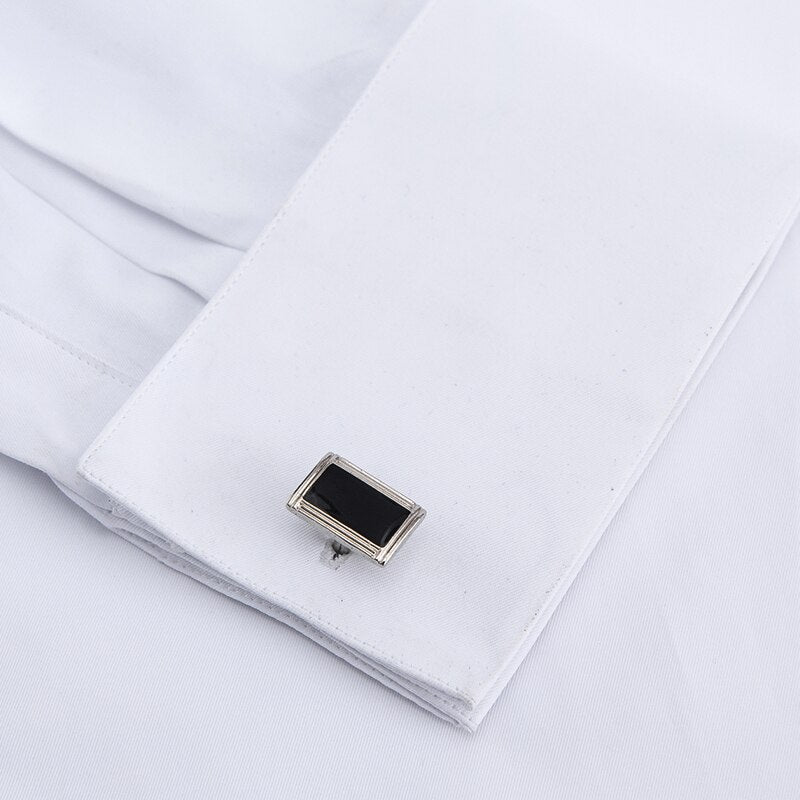 Men's Classic French Cuff Dress Shirts Long Sleeve No Pocket Tuxedo Male