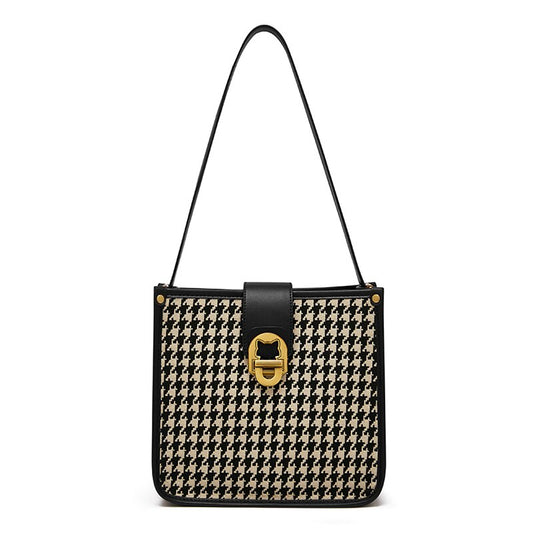 Houndstooth Commuter Shoulder Bag Autumn Large-Capacity Female Bag