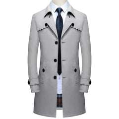Thoshine Brand Spring Autumn Men Long Trench Coats Superior Quality