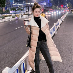 Women Double Sided Down Long Jacket Winter 90% White - 90shopping Co LLC