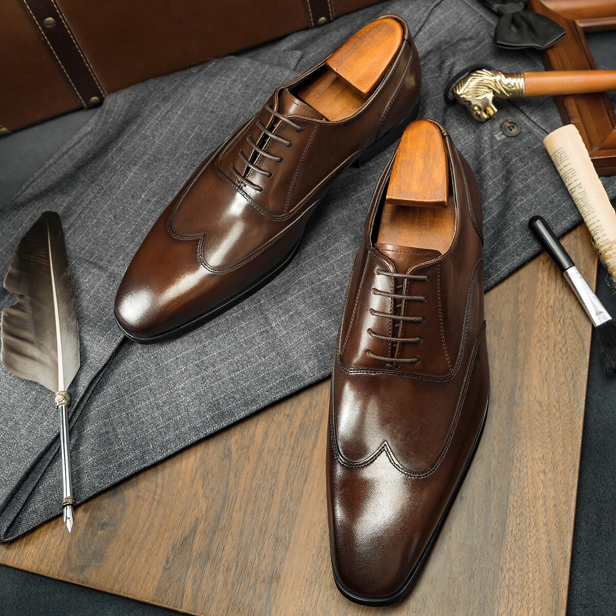 Oxfords Shoes Summer Formal Dress Shoes High Quality Luxury Men Genuine Leather Shoes