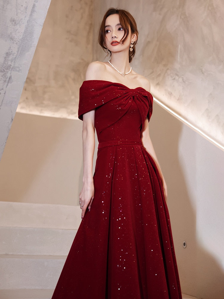 Homecoming Dresses: Off The Shoulder Evening Dress Elegant Engagement Dresses