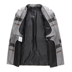 Tuxedo for Mens: Men's Wedding Plaid Blue Gray Blazers Jacket Pants Vest 3 Pcs Set