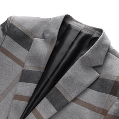 Tuxedo for Mens: Men's Wedding Plaid Blue Gray Blazers Jacket Pants Vest 3 Pcs Set