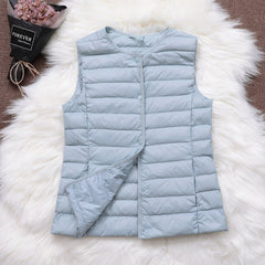 Fitaylor 90% Ultra Light White Down Women Vest Thin Coat Women