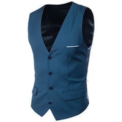Purple Suit Vest Men Spring Slim Fit Sleeveless Vest Waistcoat Mens