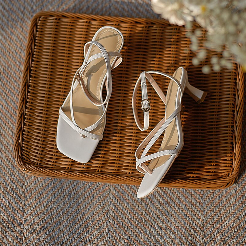Matching Shoes and Bags: Sandals Shoes Women Genuine Leather Sandals Narrow