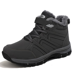 Winter Women Men Boots Plush Leather Waterproof Sneakers