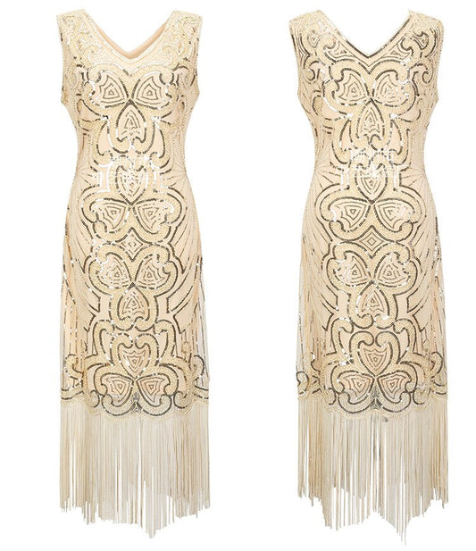 Homecoming Dresses: Women Prom Gowns Tea Length Sleeveless Robes Sequins V Neck