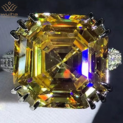 Luxury Solid 925 Sterling Silver 3EX Asscher Cut 10CT VVS D Color Created