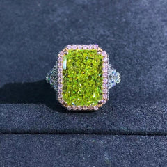 Luxury 100% 925 Sterling Silver 3EX 6CT VVS Apple Green Created