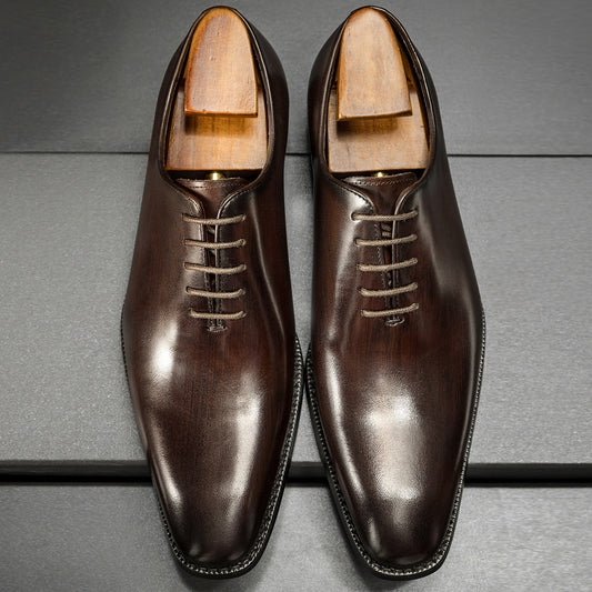Oxford Shoes Fashion Genuine Leather Breathable Patent Shoes For Men
